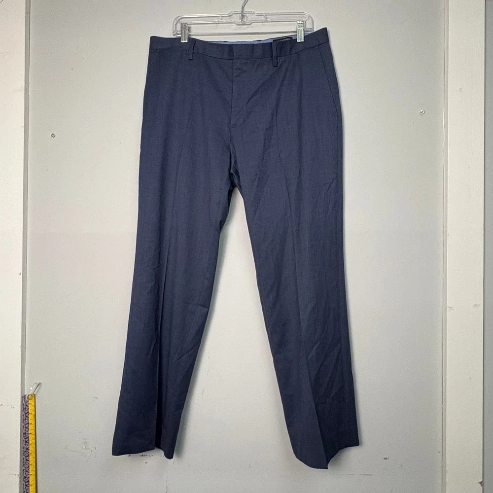 Banana Republic Mens Blue 100% Wool Tailored Slim Fit Trouser Dress Pants 36x30